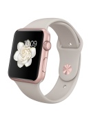 Apple Watch Sport, корпус 42 мм из алюминия цвета «розовое золото», бежевый спортивный ремешок
